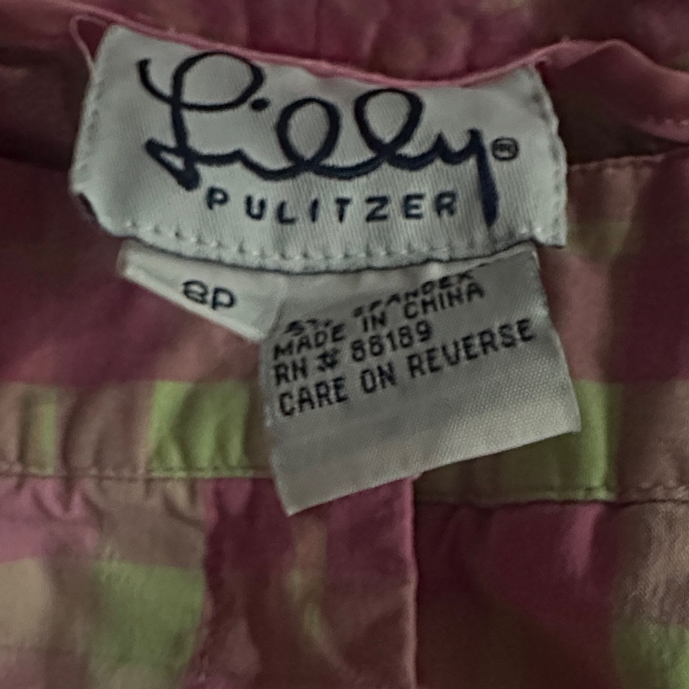 Lilly Pulitzer Vintage Pink and Green Plaid Capris Size 8 - Picture 6 of 6